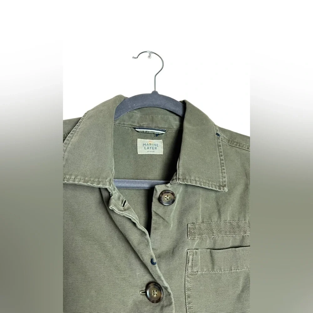 MARINE LAYER women’s green olive long sleeve jacket size M - Picture 5 of 7